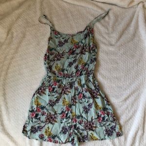 Blue floral romper